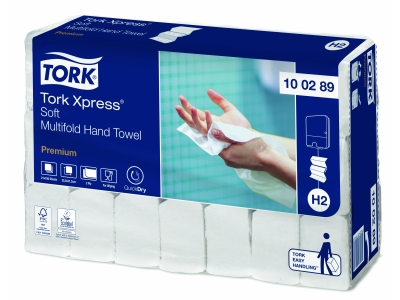 100289 H2 Tork Xpress Soft Multifold Premium minkšti sulankstyti popieriniai rankšluosčiai