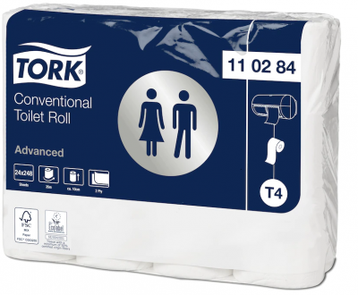 110284 Tork Conventional Advanced 2 sluoksnių tualetinio popieriaus įprastinis ritinėlis