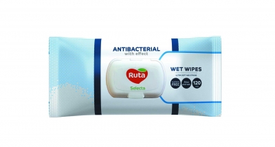 Antibakterinės drėgnos servetėlės Ruta Selecta, 120vnt.