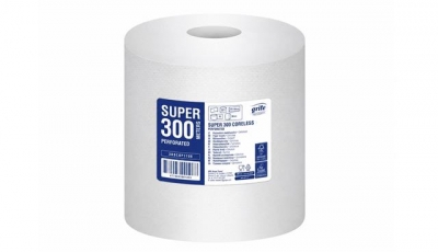 Ruloninis popierinis rankšluostis Grite Super 300 Coreless, 1 sl., 300 metrų ilgio