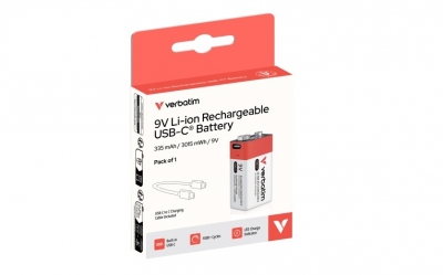 Verbatim 30251 USB-C Įkraunama baterija Li-ion 9V 335mAh 1vnt.